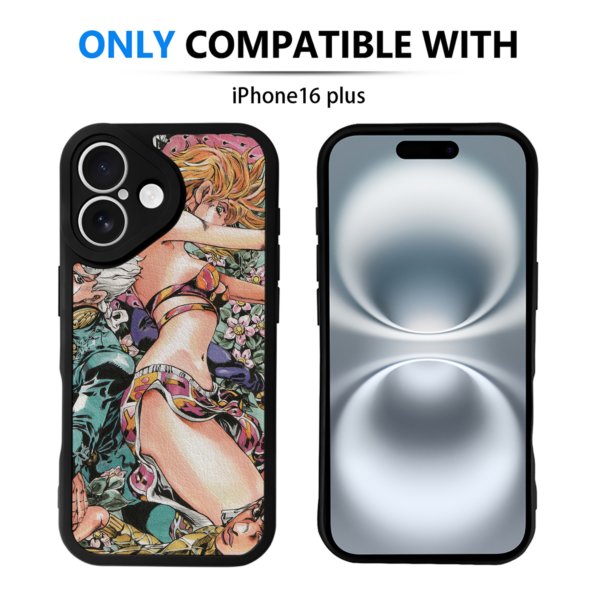 （画像用） ジョジョの奇妙な冒険 JoJo's Bizarre Adventure 【iPhone 16シリーズ対応】シリコンスマホケース（レザー調） 材質：シリコン